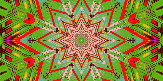 Neon Tunnel Kaleidoscope Star Burst VJ Loop 2:1 Univisium 60fps Screensaver