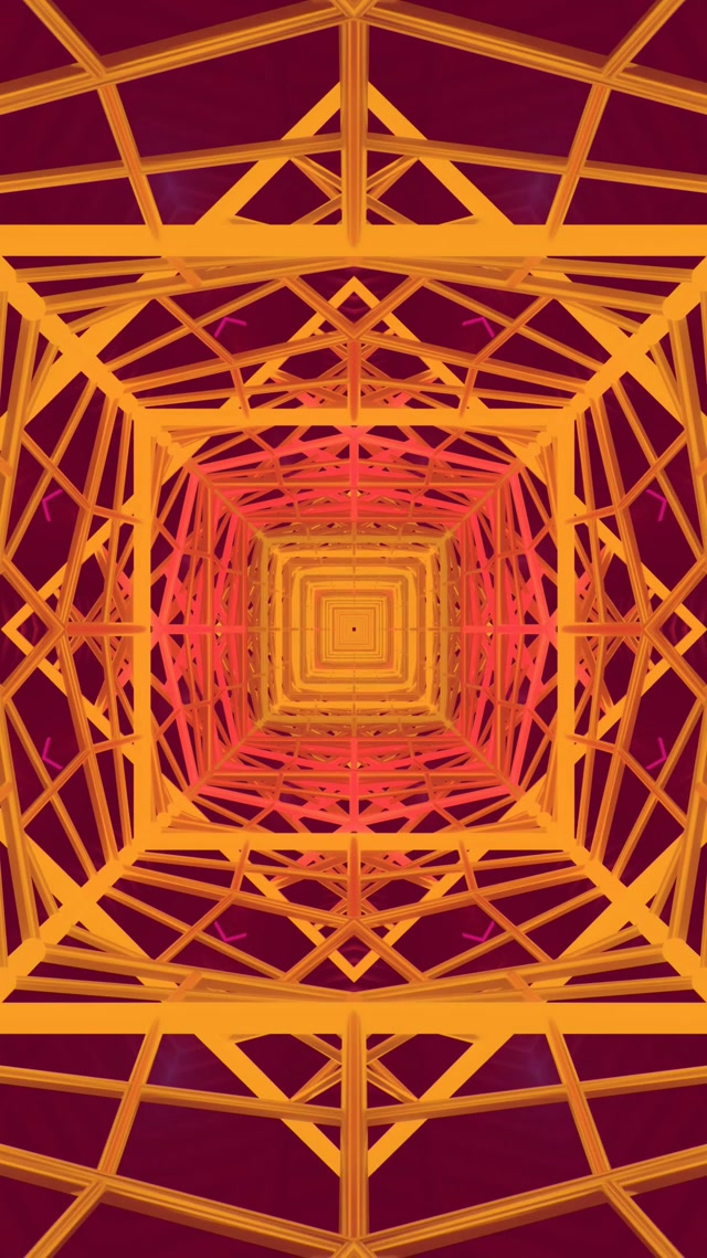 VJ Loop Neon Tunnel 9:16 Reels 60fps Screensaver Pulsating Square Vortex