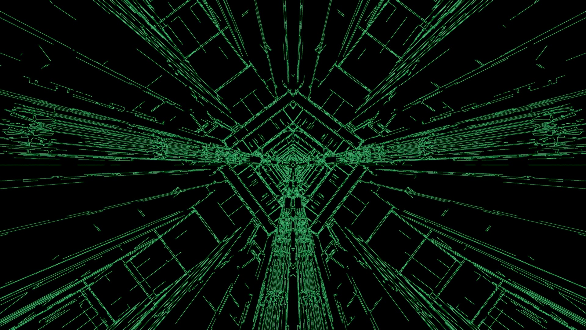 πράσινο neon tunnel προφύλαξη οθόνης windows 11 VJLoops 4K UHD 60fps γεωμετρικές γραμμές