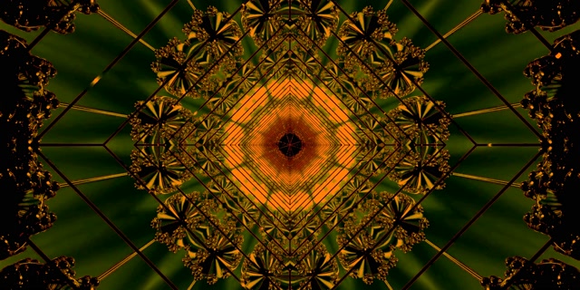 Green Gold Neon Tunnel Fractal Προστάτης Οθόνης 2:1 Univisium 60fps Vj Loop