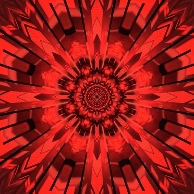 Κόκκινο Fractal Καλειδοσκόπιο Neon Tunnel Vj Loop 1:1 Square 60fps Προφύλαξη Οθόνης