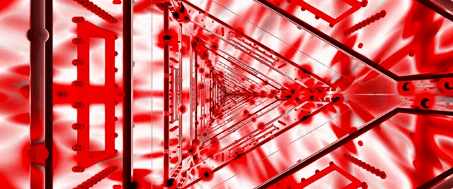 Red Triangular Neon Tunnel VJ Loop 2.39:1 Cinemascope 60fps Screensaver