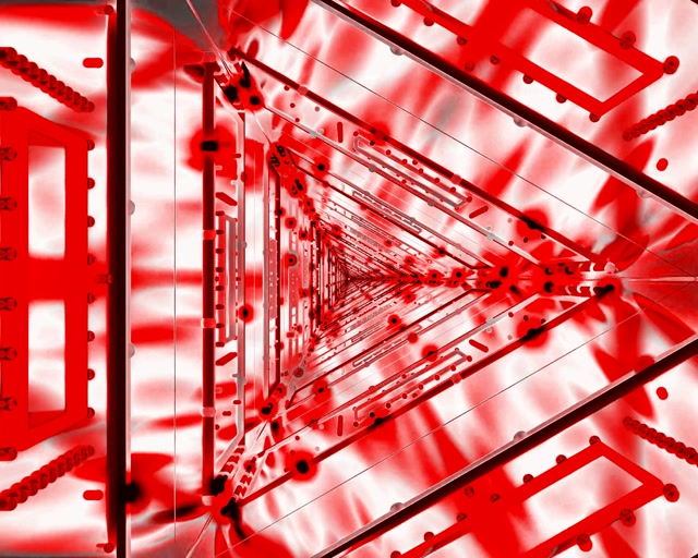 Red Triangular Neon Tunnel VJ Loop 5:4 industrial 60fps screensaver
