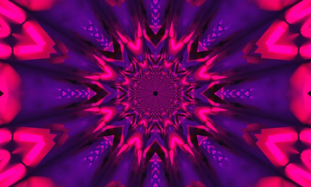 Neon Tunnel Fractal Kaleidoscope Star VJ Loop 5:3 Ευρύ 60fps Προστήρια
