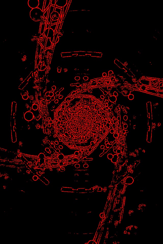 Red Neon Tunnel Octagon Circuit Loop 2:3 Photo Portrait 60fps Screensaver VJ Loop