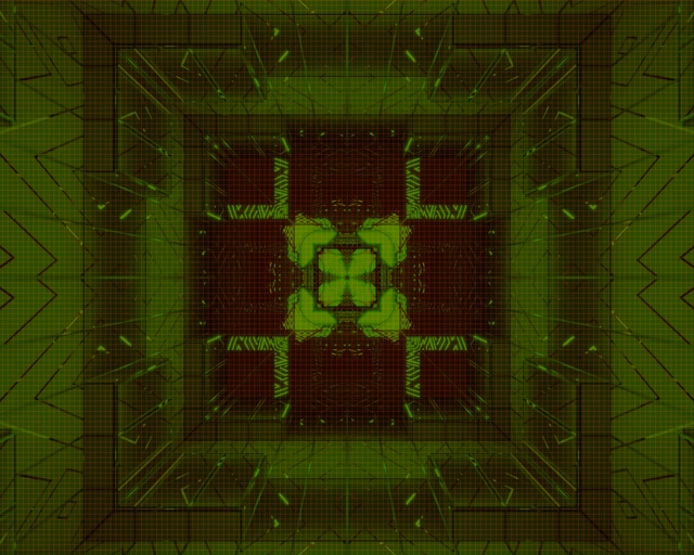 Neon Σήραγγα Πράσινο Σταυρός Φράκταλ VJ Loop 60fps 5:4 industrial Προφύλαξη Οθόνης