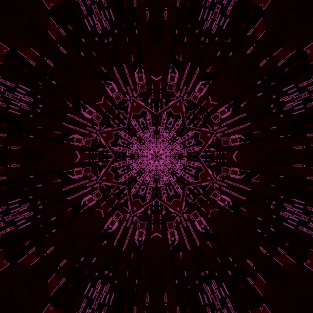 Neon Σήραγγα Μαγέντα Καλειδοσκόπιο Έκρηξη VJ Loop 1:1 Τετράγωνο 60fps Προφύλαξη Οθόνης