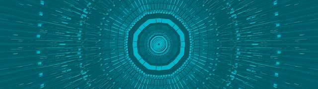 Teal Octagon Neon Tunnel VJ Loop 60fps Screensaver 32:9 Super Ultrawide