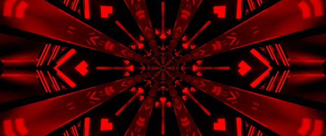 Κόκκινο Καλειδοσκόπιο Neon Tunnel 2.39:1 Cinemascope 60fps Screensaver Vj Loop