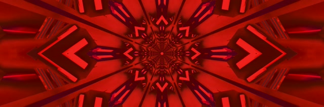 Κόκκινο Fractal Καλειδοσκόπιο Neon Tunnel Vj Loop 3:1 Triple Wide 60fps Προφύλαξη Οθόνης