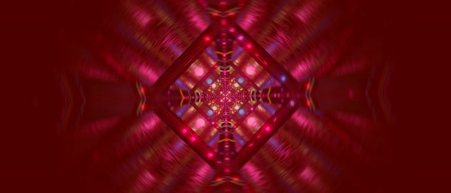 Neon Tunnel Red Diamond Kaleidoscope VJ Loop 21:9 Υπερευρεία 60fps Φορητή Οθόνη Αναμονής