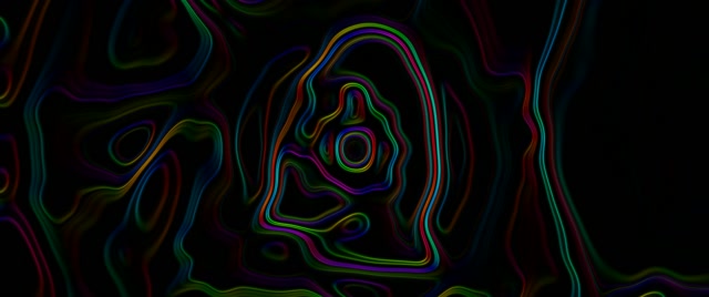 Neon Tunnel Στροβιλώδεις Ισοϋψείς Γραμμές VJ Loop 2.39:1 Cinemascope 60fps Προφύλαξη Οθόνης