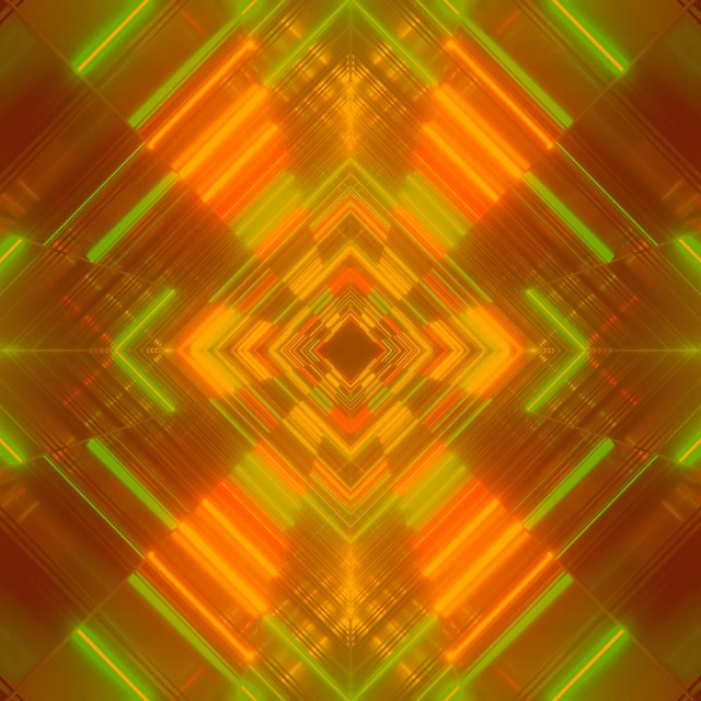 Neon Tunnel Diamond Vortex VJ Loop 1:1 Τετράγωνο 60fps Προσταμιέρ