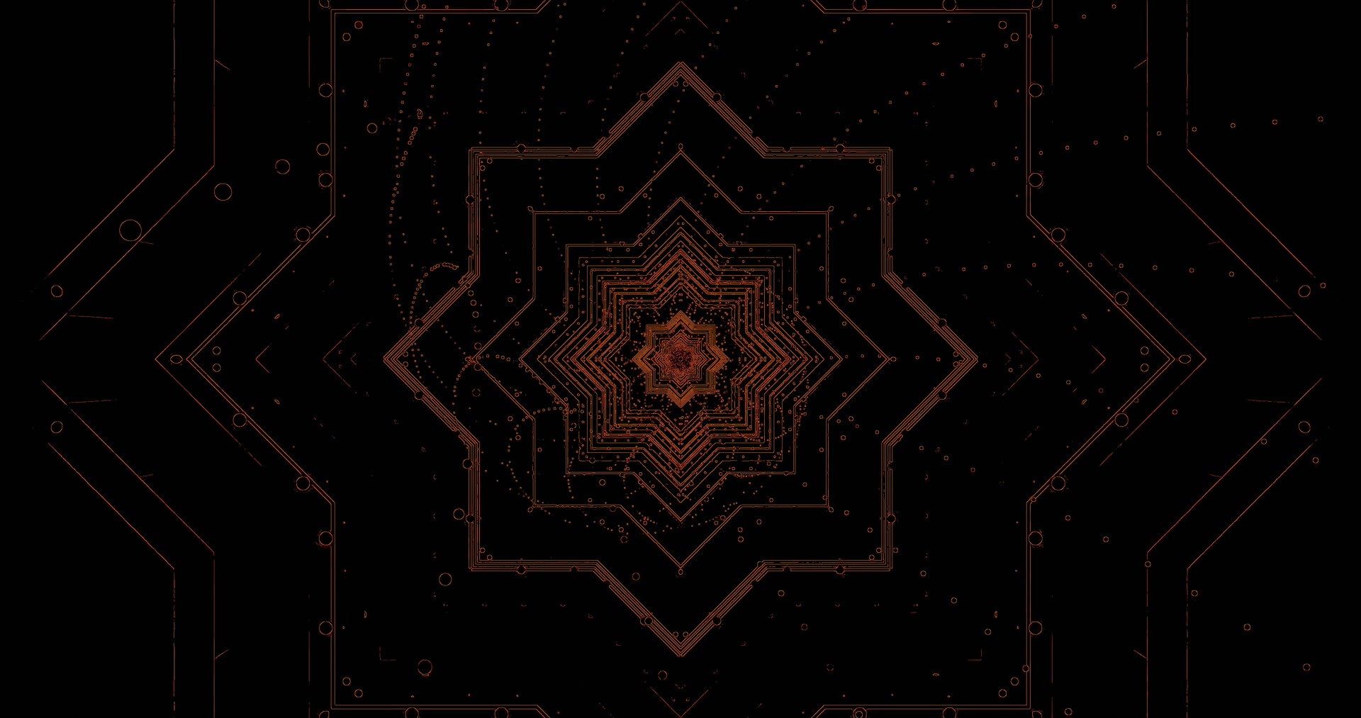 Túnel Neón Estrella Fractal Naranja Salvapantallas 4K UHD 60fps VJ Loop