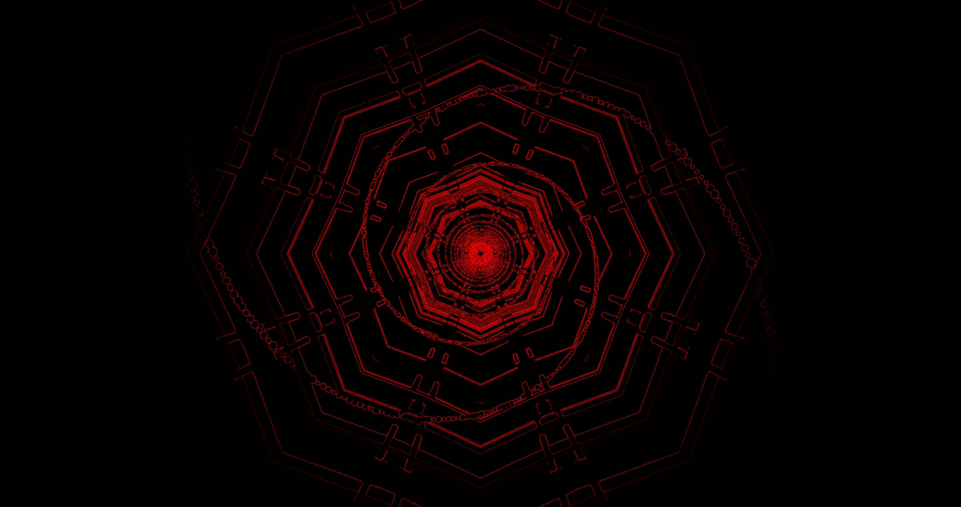 Túnel de Neón Rojo Salvapantallas 4K UHD 60fps VJLoops PC