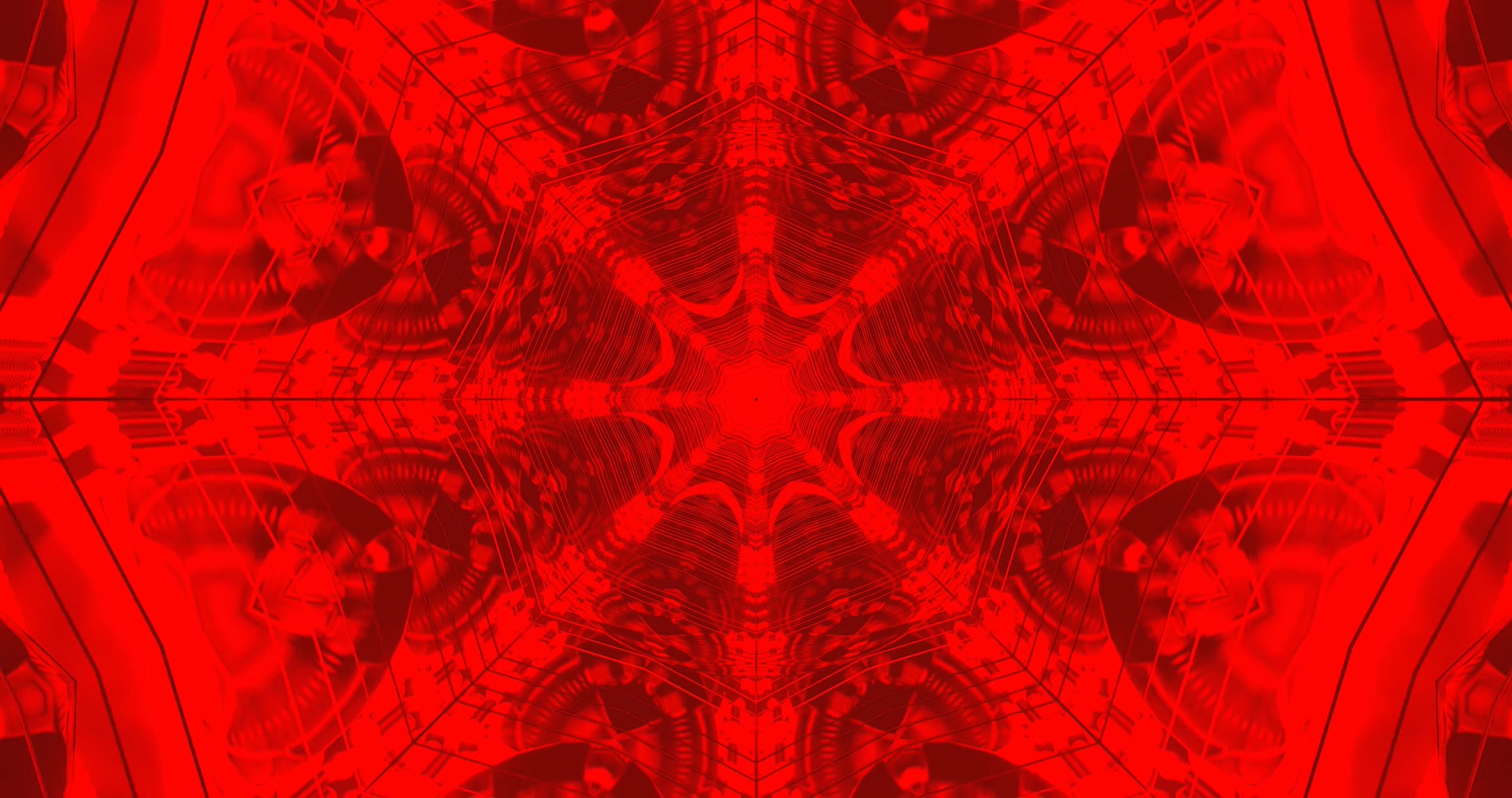 Túnel Neón Fractal Carmesí 4K UHD 60fps Salvapantallas Fondo Animado