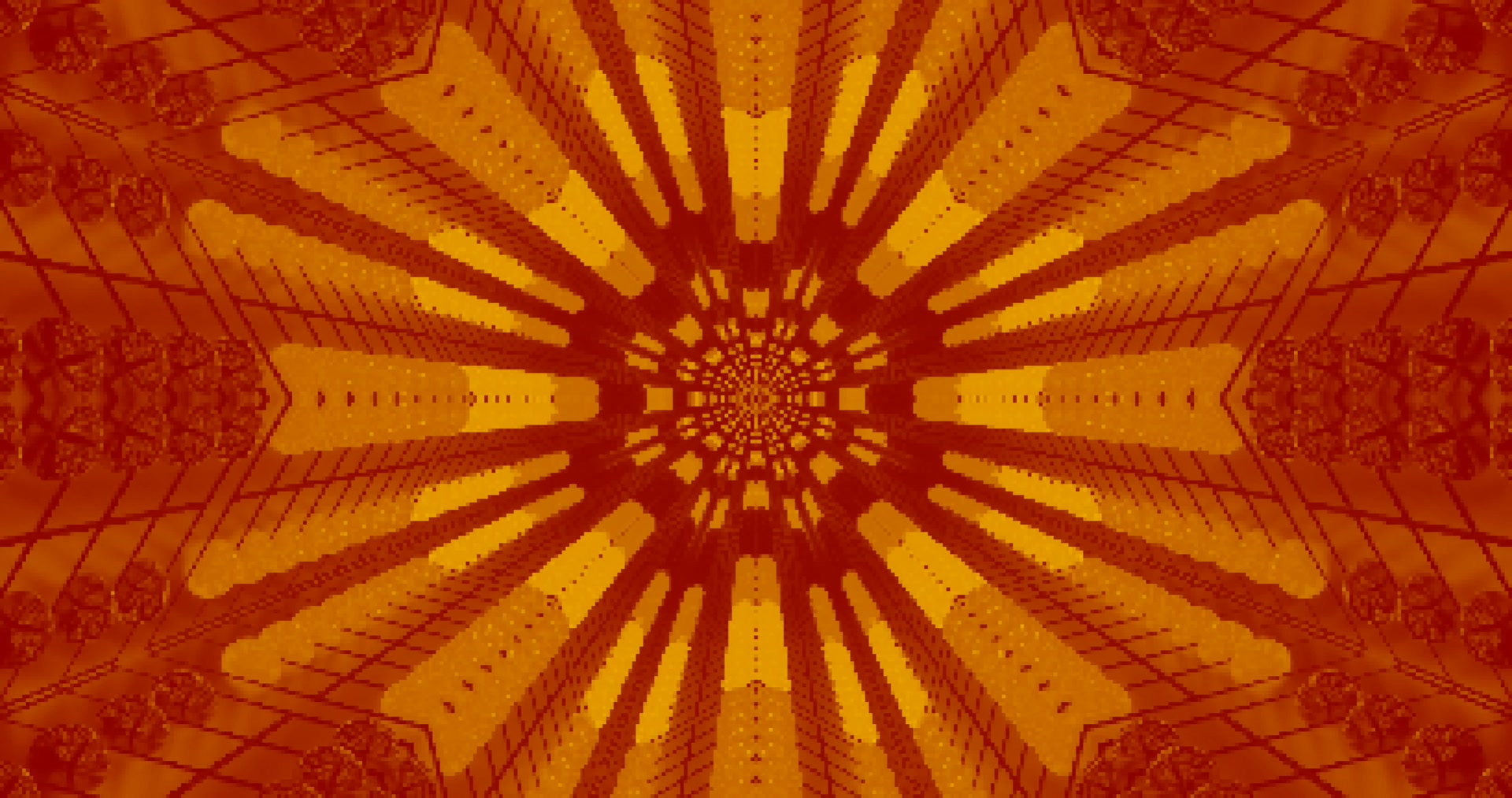 Túnel Neón Naranja Mandala 4k uhd 60fps salvapantallas Vj loop