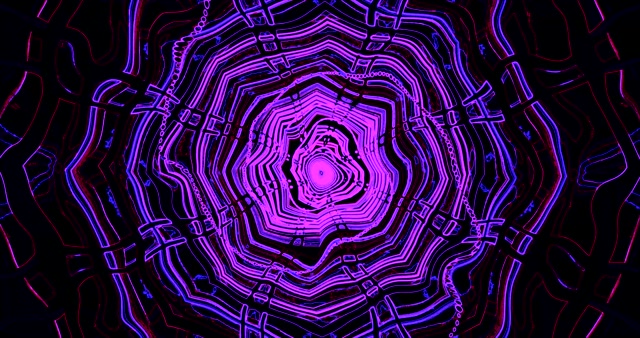 Túnel Neón Salvapantallas Windows 11 4K UHD 60fps VJLoops Fondo Visual