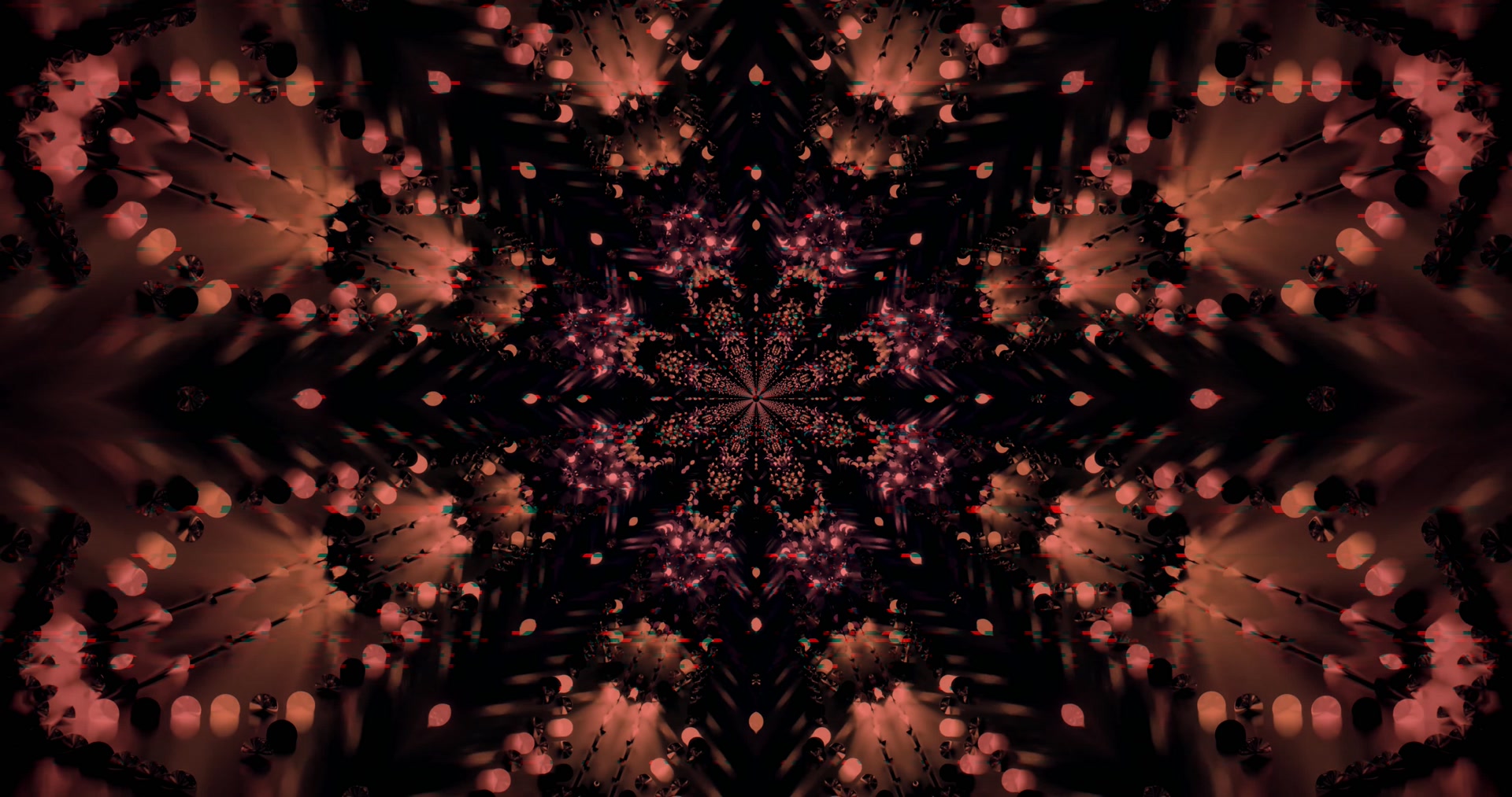 Túnel Neón Rojo Oscuro Caleidoscopio 4K UHD 60fps Salvapantallas VJ Loop