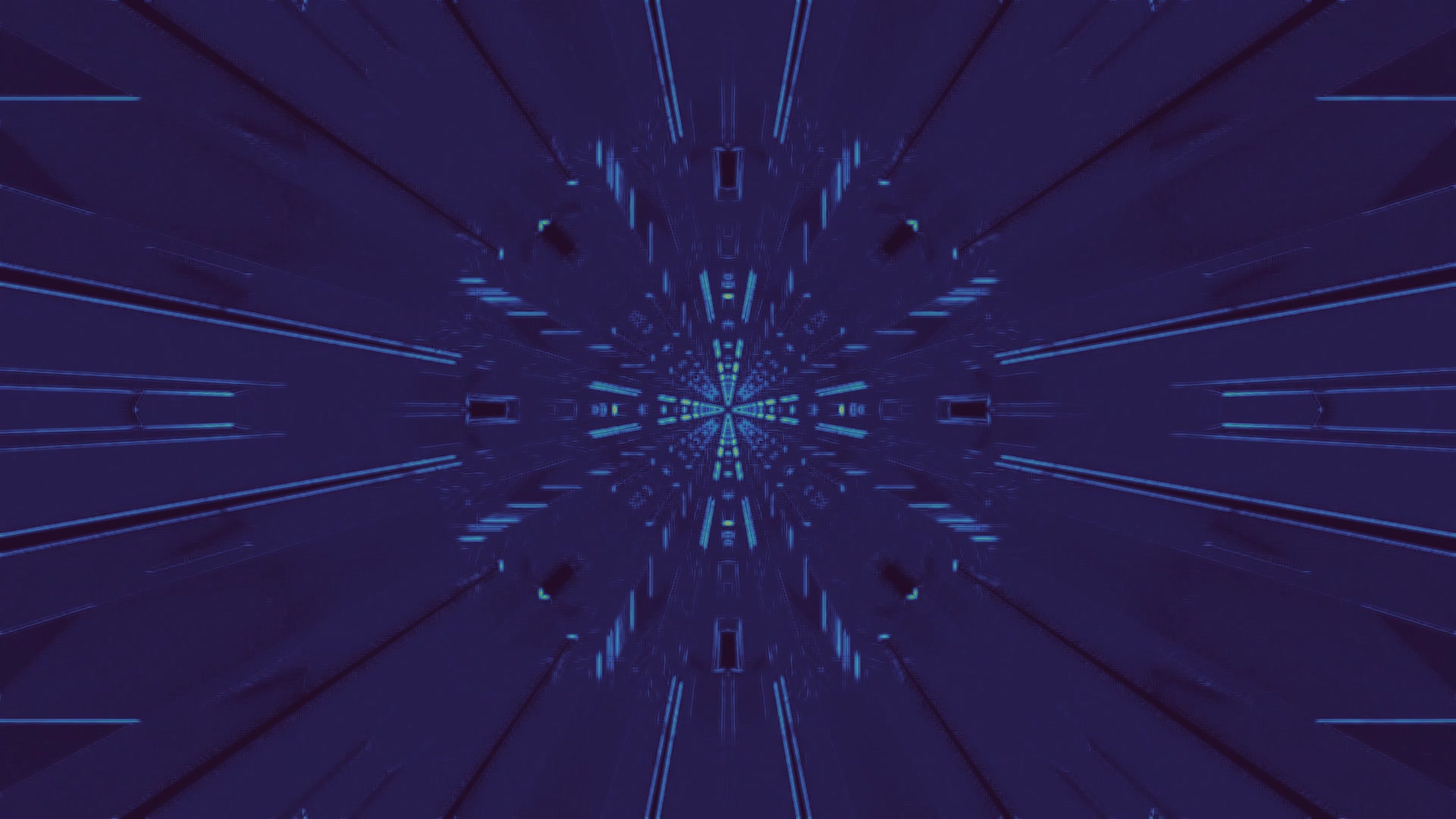 Animación VJ Túnel de Neón Azul 4K UHD 60FPS Protector PC