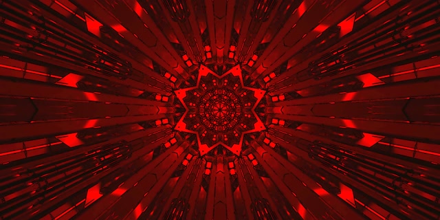 Túnel de Neón Rojo Mandala Salvapantallas 60fps 2:1 Univisium VJ Loop