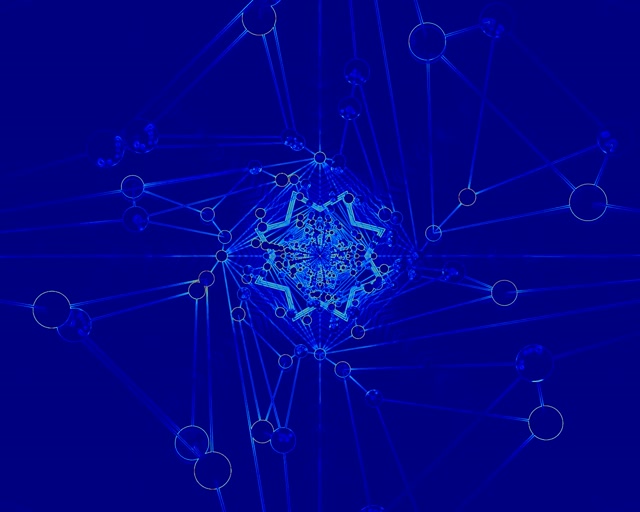 Túnel de Neón Azul Red Salvapantallas 5:4 industrial 60fps VJ Loop