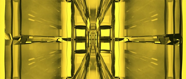 Yellow Neon Tunnel 21:9 Ultrawide 60fps VJ Loop Screensaver Geometric Vortex