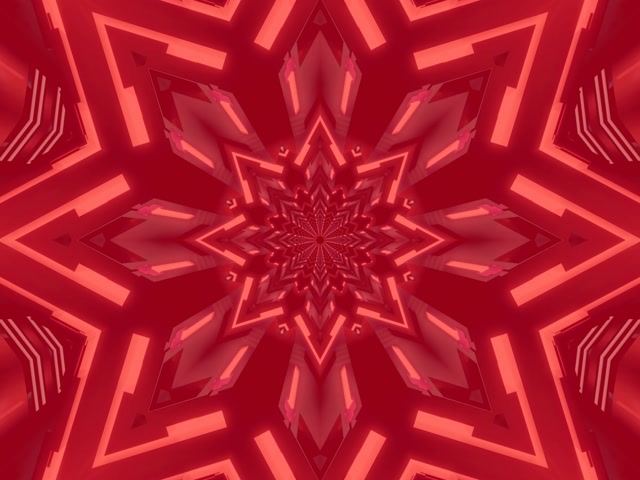 Vj loop Crimson Star Kaleidoscope Neon Tunnel 4:3 Classic 60fps Screensaver