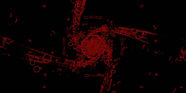 Red Octagon Neon Tunnel Vj Loop 2:1 Univisium 60fps Screensaver