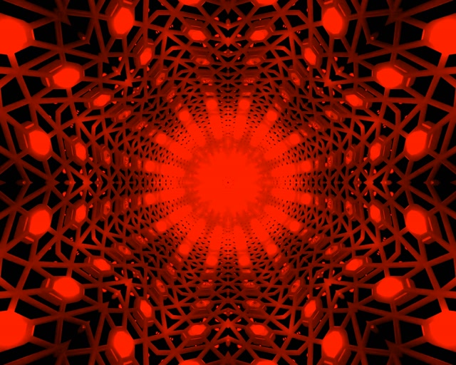 Neon Tunnel Red Hexagon Grid Vj Loop 5:4 Industrial 60fps Screensaver
