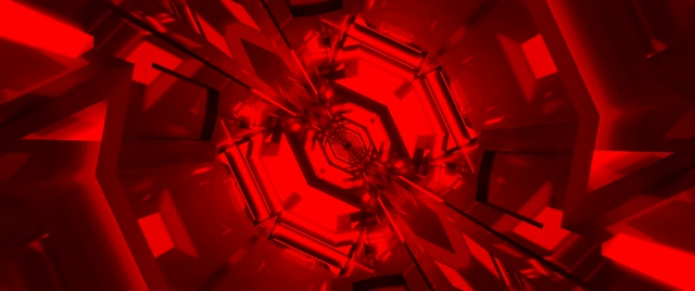 Red Neon Tunnel Spinning Octagon Vortex VJ Loop 2.39:1 Cinemascope 60fps Screensaver
