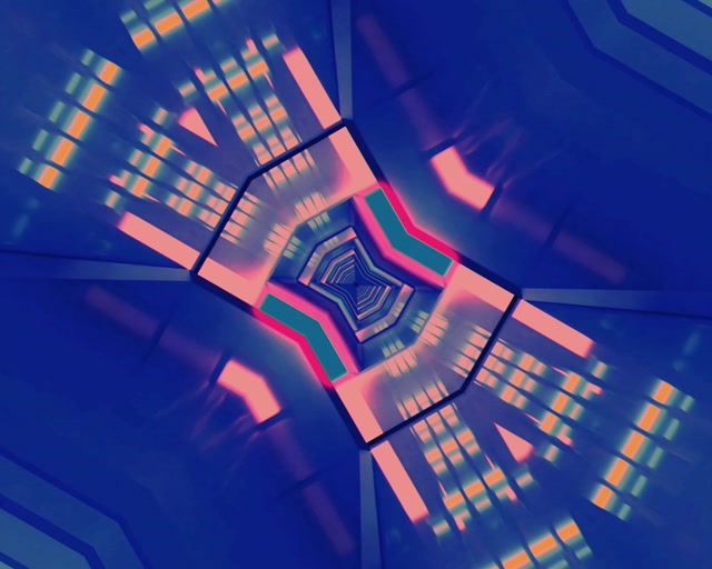 5:4 Industrial Neon Tunnel VJ Loop 60fps Screensaver Geometric Vortex