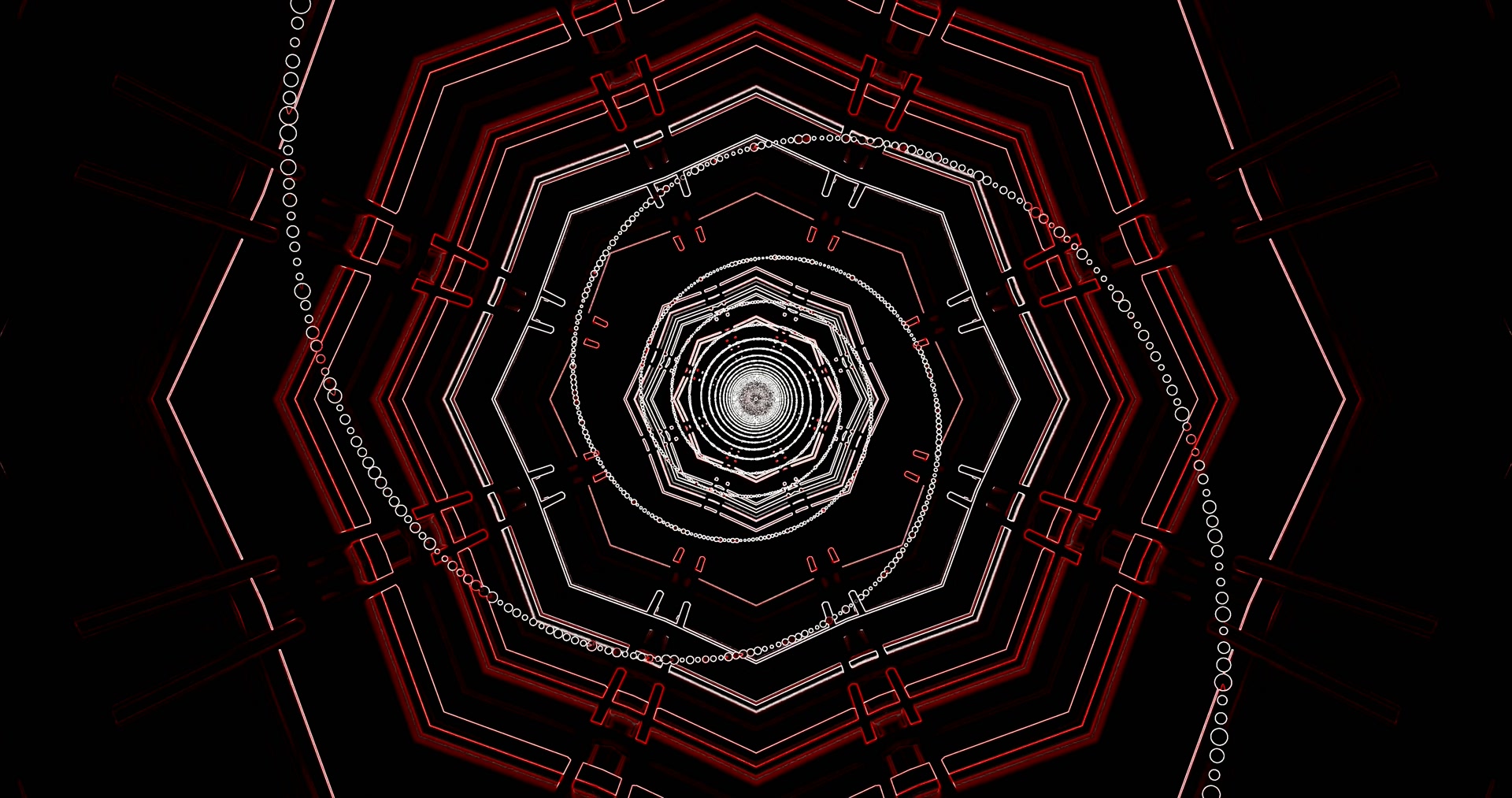 Túnel Hexágono Rojo Oscuro Salvapantallas 4K UHD 60fps Fondo de Pantalla Vivo