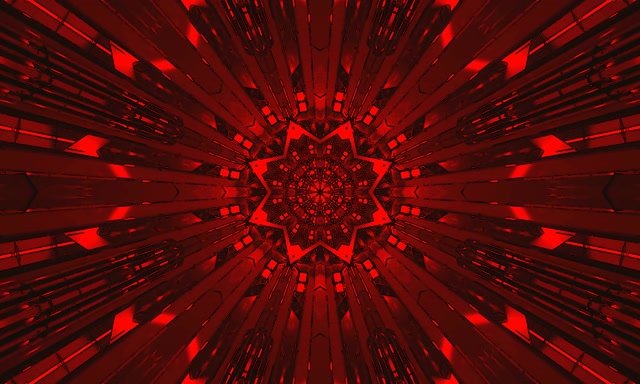 Túnel de Neón Rojo Mandala Salvapantallas 5:3 Ancho 60fps VJ Loop PC