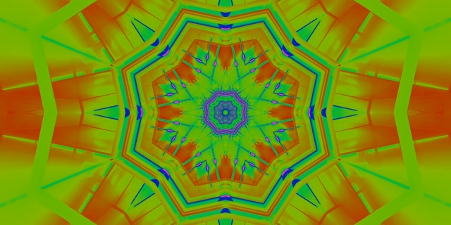 Túnel de Neón Caleidoscopio Estrella Explosión VJ Loop 2:1 Univisium 60fps Salvapantallas