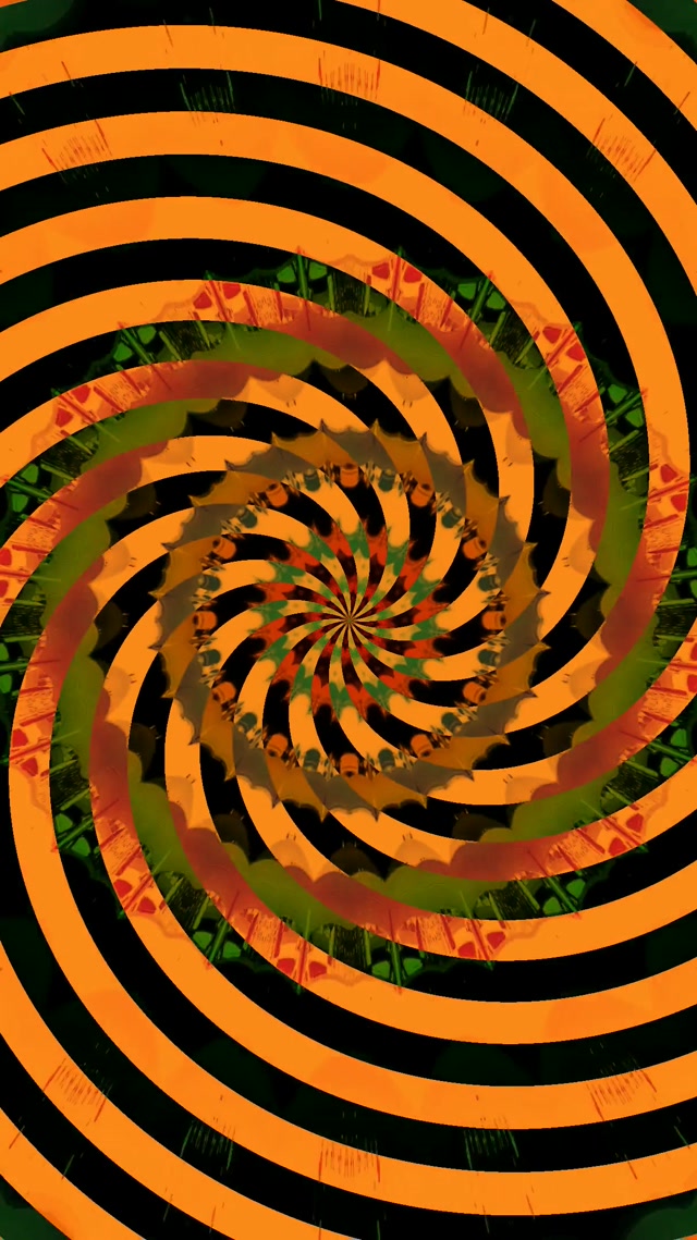 Túnel Neón Vórtice Espiral Negro Naranja 9:16 Reels 60fps Salvapantallas VJ Loop