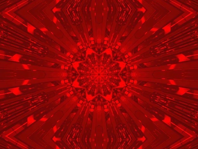 Túnel Neón Rojo Caleidoscopio Explosión Estrella VJ Loop 4:3 Clásico 60fps Salvapantallas