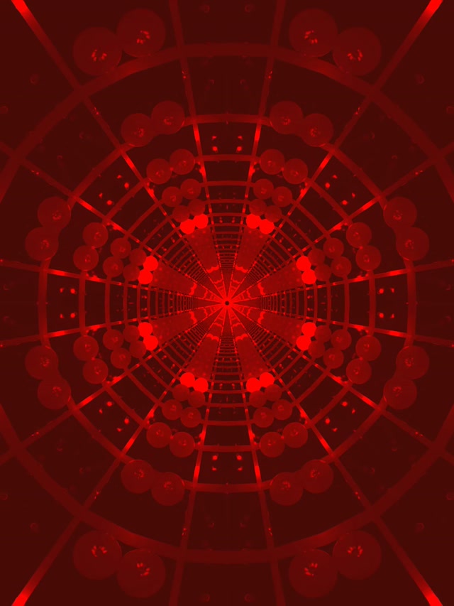 Túnel Neón Rojo VJLoops Rejilla Octágono 60fps Salvapantallas 3:4 iPad Vertical