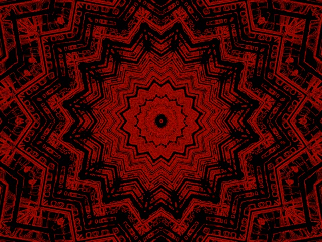 Vj loop Túnel Neón Rojo Estrella Caleidoscopio 4:3 clásico 60fps Salvapantallas