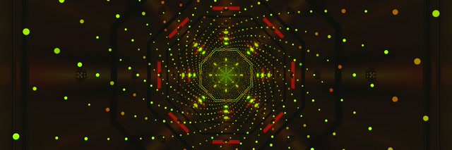 Túnel de Neón Puntos Verdes Salvapantallas 3:1 Triple Ancho 60fps VJLoops