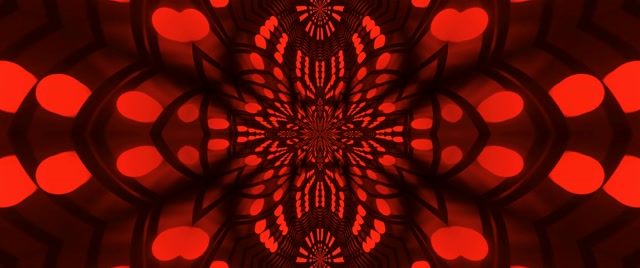 Túnel Neón Explosión Caleidoscopio Roja VJLoops 2.39:1 Cinemascope 60fps Salvapantallas