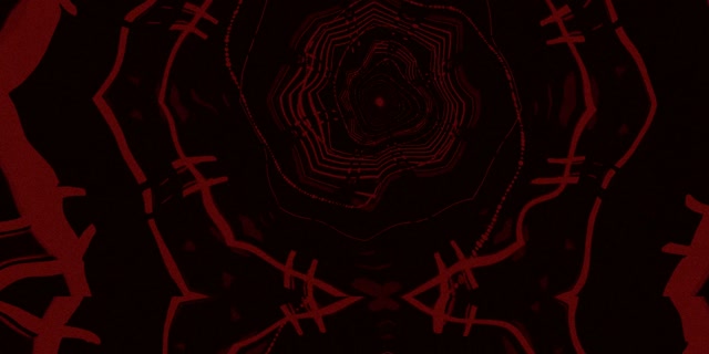 Túnel de Neón Rojo Alambre de Púas Vórtice VJ Loop 2:1 Univisium 60fps Salvapantallas