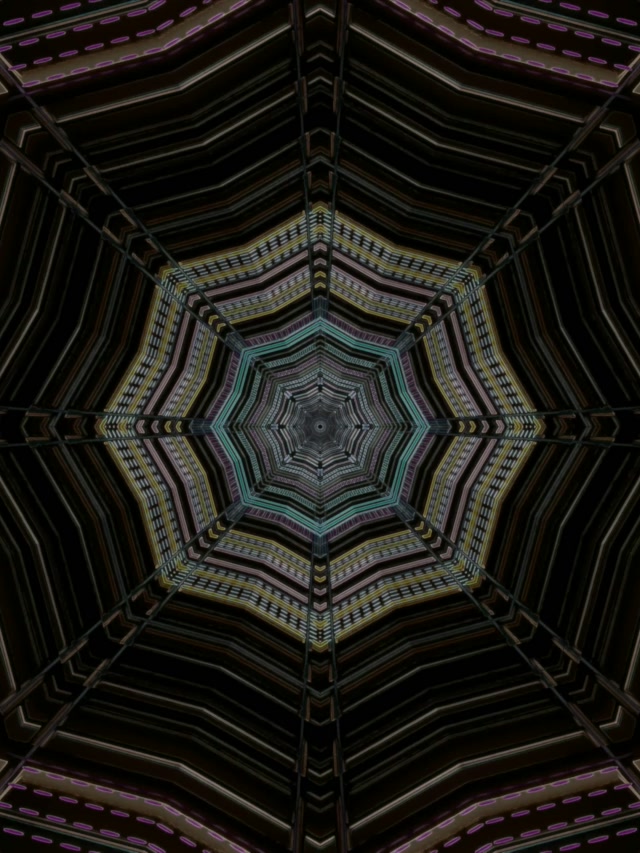 Túnel Neón Octágono Salvapantallas 3:4 iPad Portrait 60fps VJ Loop