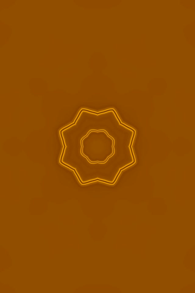 Túnel Neón Dorado Estrella 8 Puntas Mandala VJ Loop 2:3 Vertical 60fps Salvapantallas