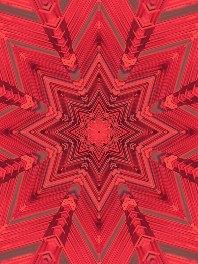 Túnel Neón Estrella Caleidoscopio Roja VJ Loop 3:4 iPad Portrait 60fps Salvapantallas