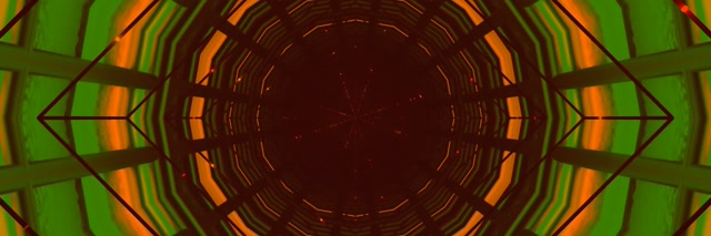 Túnel de Neón Verde Naranja Caleidoscopio 3:1 Triple Wide 60fps Salvapantallas Vj Loop