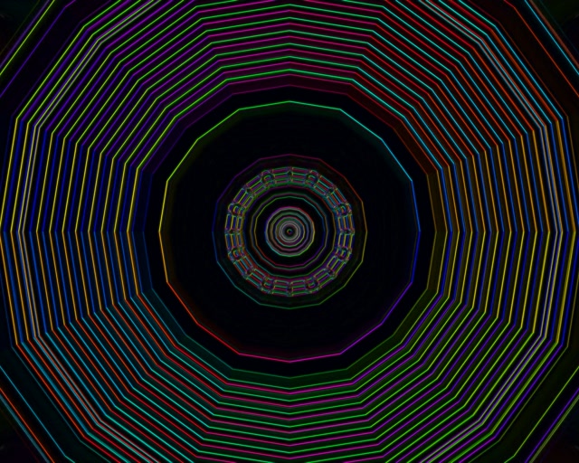 Neon Tunnel VJ Loop 5:4 Industrial 60fps Screensaver Spiraling Octagon Vortex