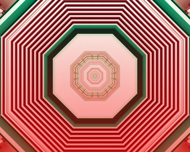 Túnel de Neón Octágono Rojo Salvapantallas 5:4 industrial 60fps VJ Loop