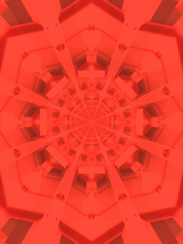 Túnel de Neón Explosión Caleidoscopio Rojo VJ Loop 3:4 iPad Retrato 60fps Salvapantallas