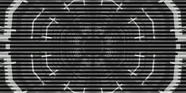 Túnel Neón Octágono Cuadrícula VJ Loop 2:1 Univisium 60fps Salvapantallas